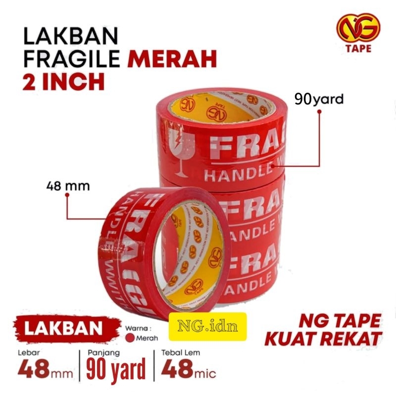 

LAKBAN ISOLASI FRAGILE 48mm 90yard 48mic - Lakban