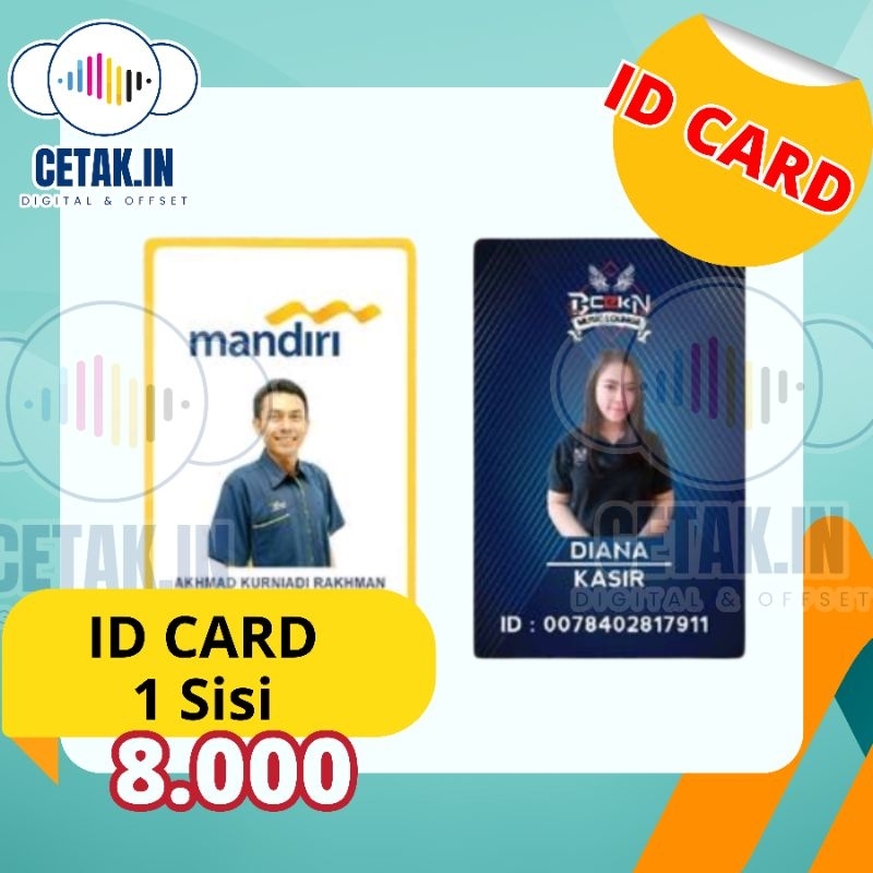 

ID CARD 1 SISI & 2 SISI | PVC | Cetak.in Murah