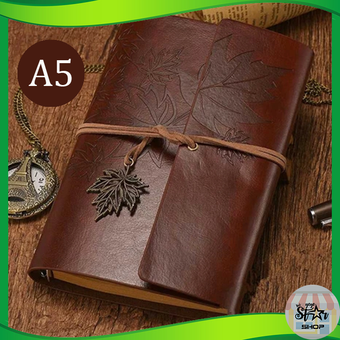 

Buku Catatan Binder Ukuran A5 Notebook Cover Kulit Vintage Maple 140 Halaman - AM-16