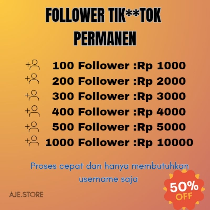 FOLLOWERS TIK**TOK PERMANEN BERGARANSI