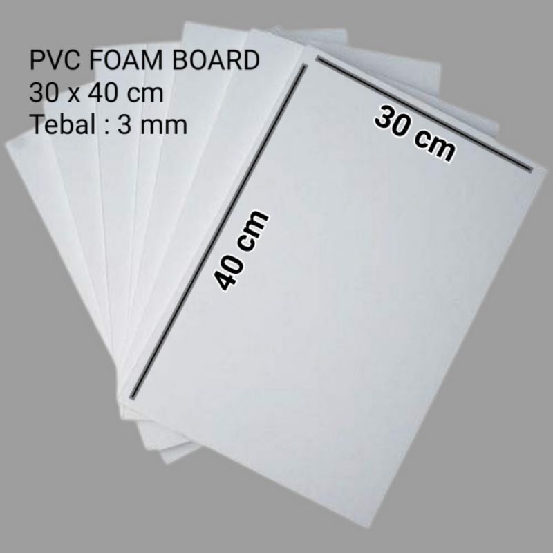 PVC Lembaran/PVC Foam Board 30x40 tebal 3mm/5mm/8mm/10mm