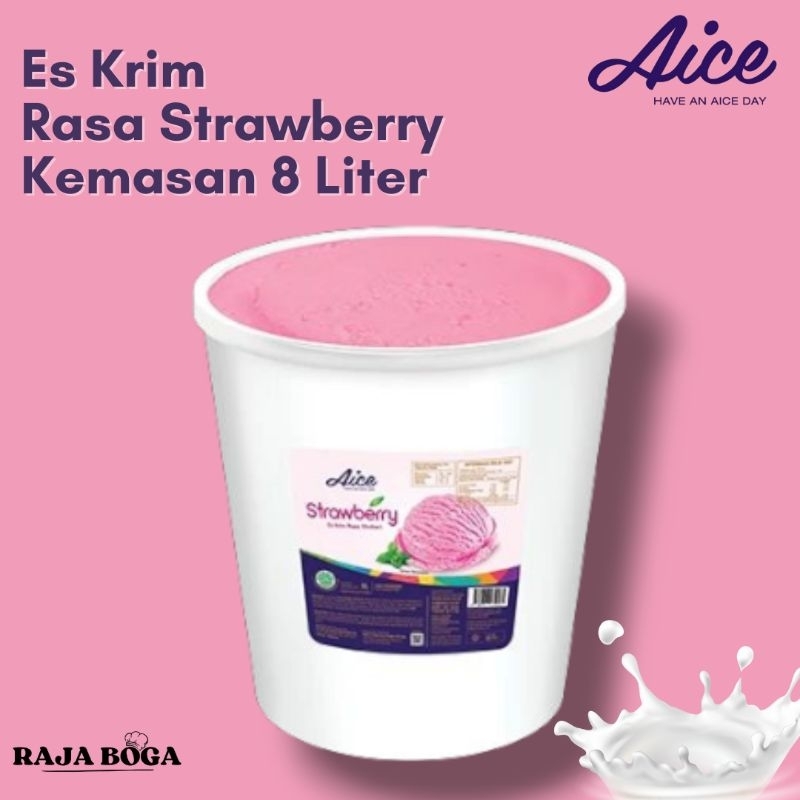 

Ice Cream Aice Strawberry 8 Liter / Es Krim Strawberry Aice 8 Liter