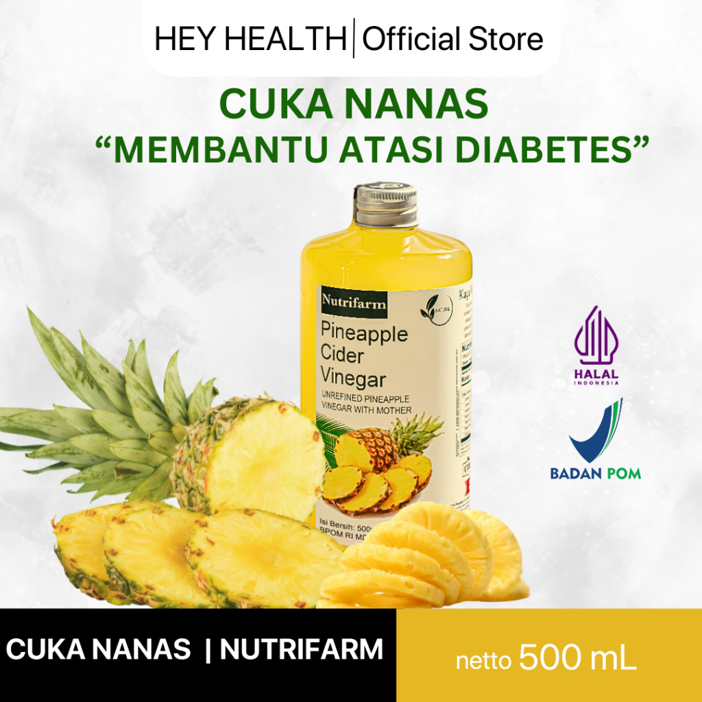 

Hey Health X Nutrifarm Cuka Nanas 500 ml With Mother | Obat Herbal | cuka nanas atasi diabetes