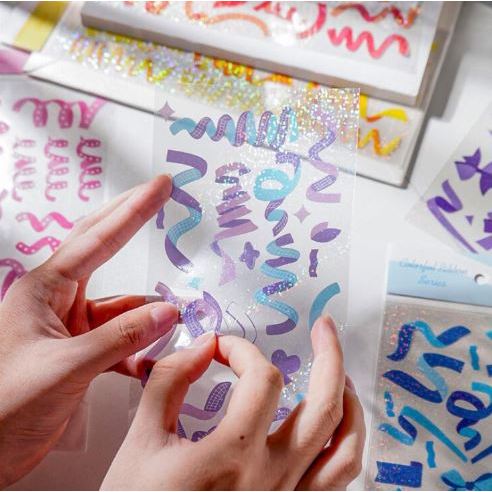 

1PC STIKER DECO CONFETTI GLITTER KISS CUT | MIN BELANJA 10RIBU