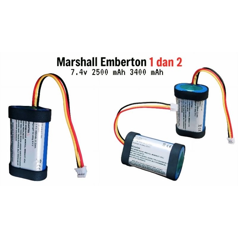 Maju Makmur Battery Marshall Emberton 2500 Mah/3400 Mah 7.4V 8.4V 22.20Wh