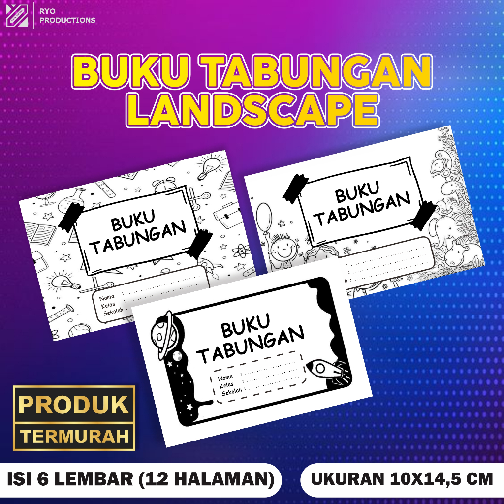 

[10 PCS] Buku Tabungan Lanscape Paling Murah | Tabungan Sekolah | Tabungan Anak | Tabungan SD | SMP