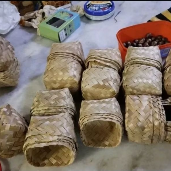 (50 Pasang) Besek Bambu 10x10 100pcs