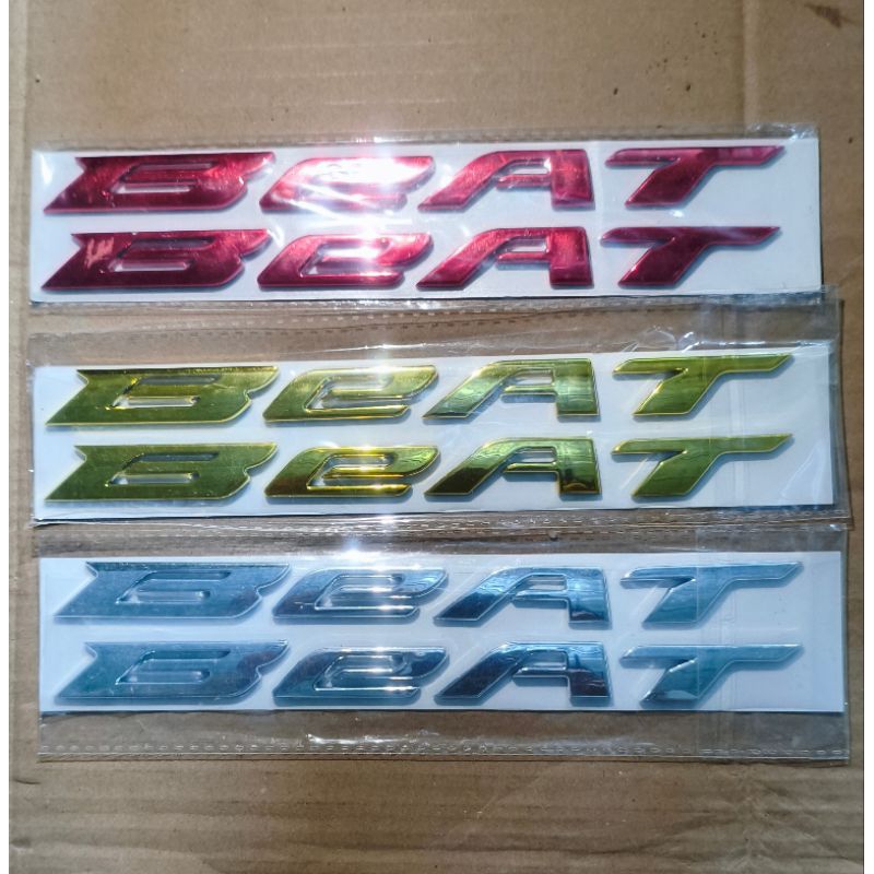 2 pcs Emblem Beat timbul ABS full chrome 2020