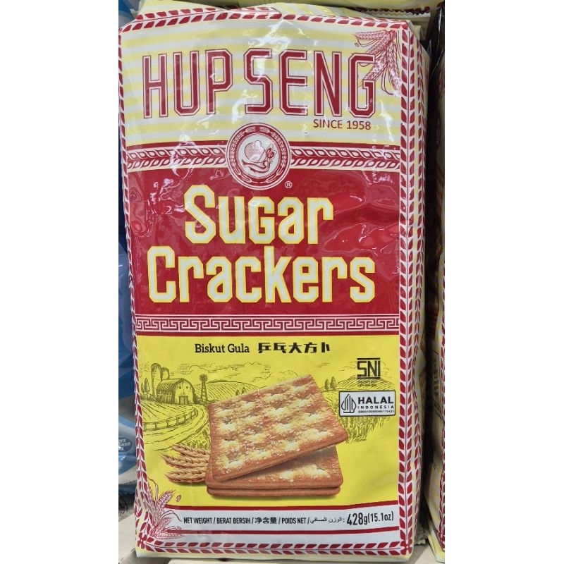 

Biskuit Crakers Manis HUP SENG Sugar Crakers 428g - HK. (Can Use Vegan / Dapat Untuk Vegetarian).