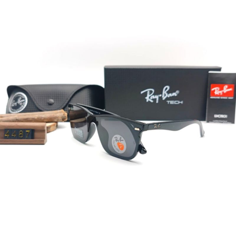 kacamata hitam polarized RAY-BAN 4487 Polarized anti uv400 /sunglasses black / kacamata hitam pria /