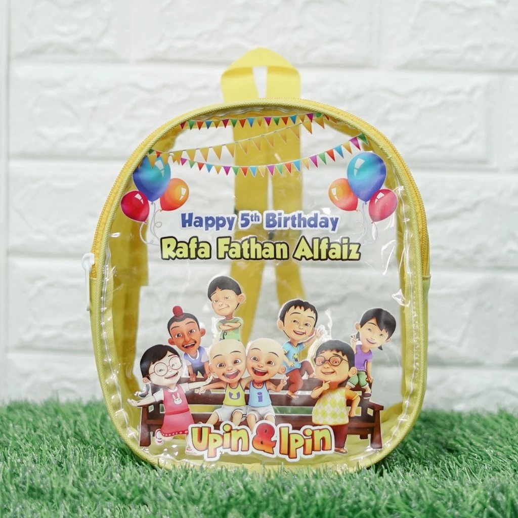 

CLEAR BAG TAS RANSEL ULTAH TERLARIS/ TAS ULANG TAHUN / TAS CUSTOM GOODIE BAG BINGKISAN SOUVENIR ANAK