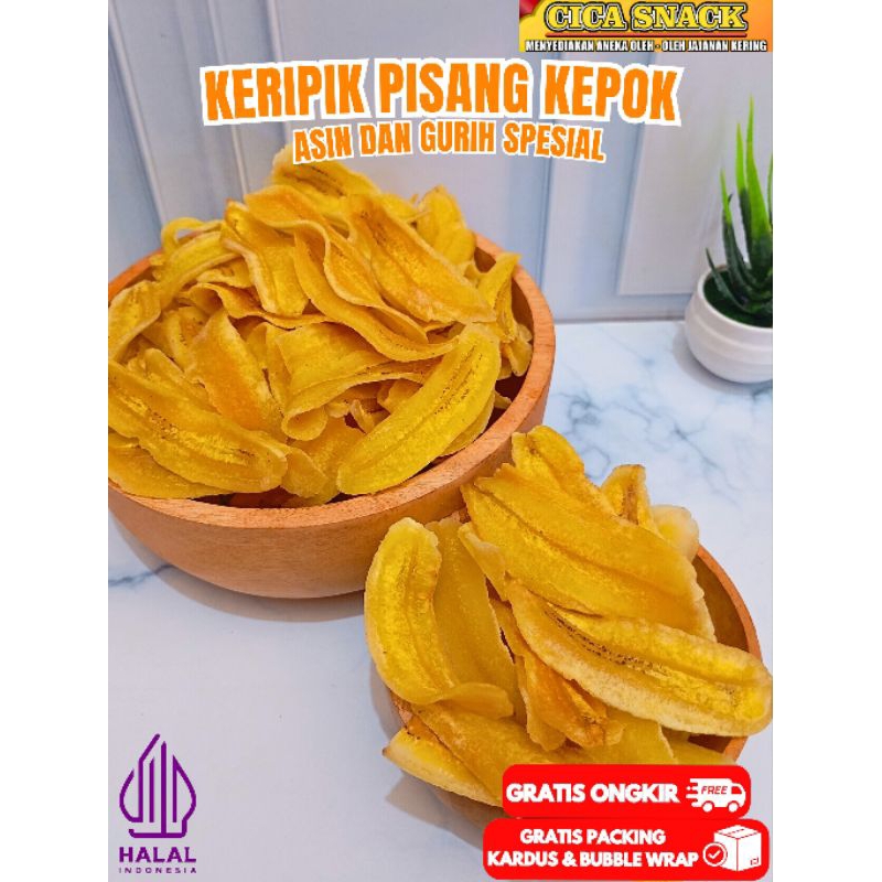 

Keripik Pisang Kepok Spesial Asin Gurih 500gram