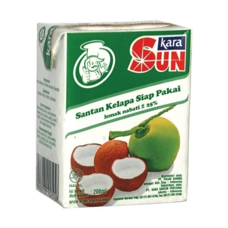 

Sun Kara santan kelapa cair siap pakai 65ml dan 200ml / santan kelapa siap pakai