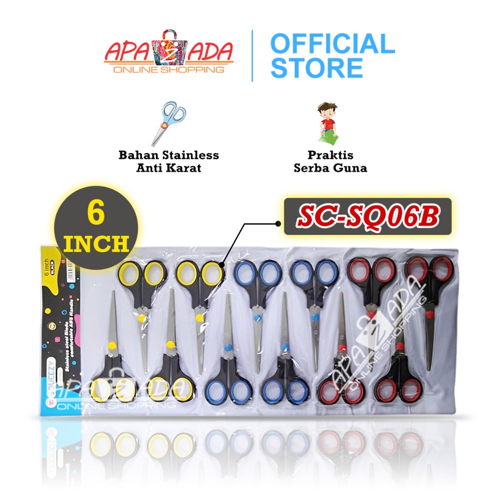 

Apazada - Gunting Kain Kertas Kantor Stainless [1 Pcs] / Gunting Anak Sekolah / Gunting SC-SQ06