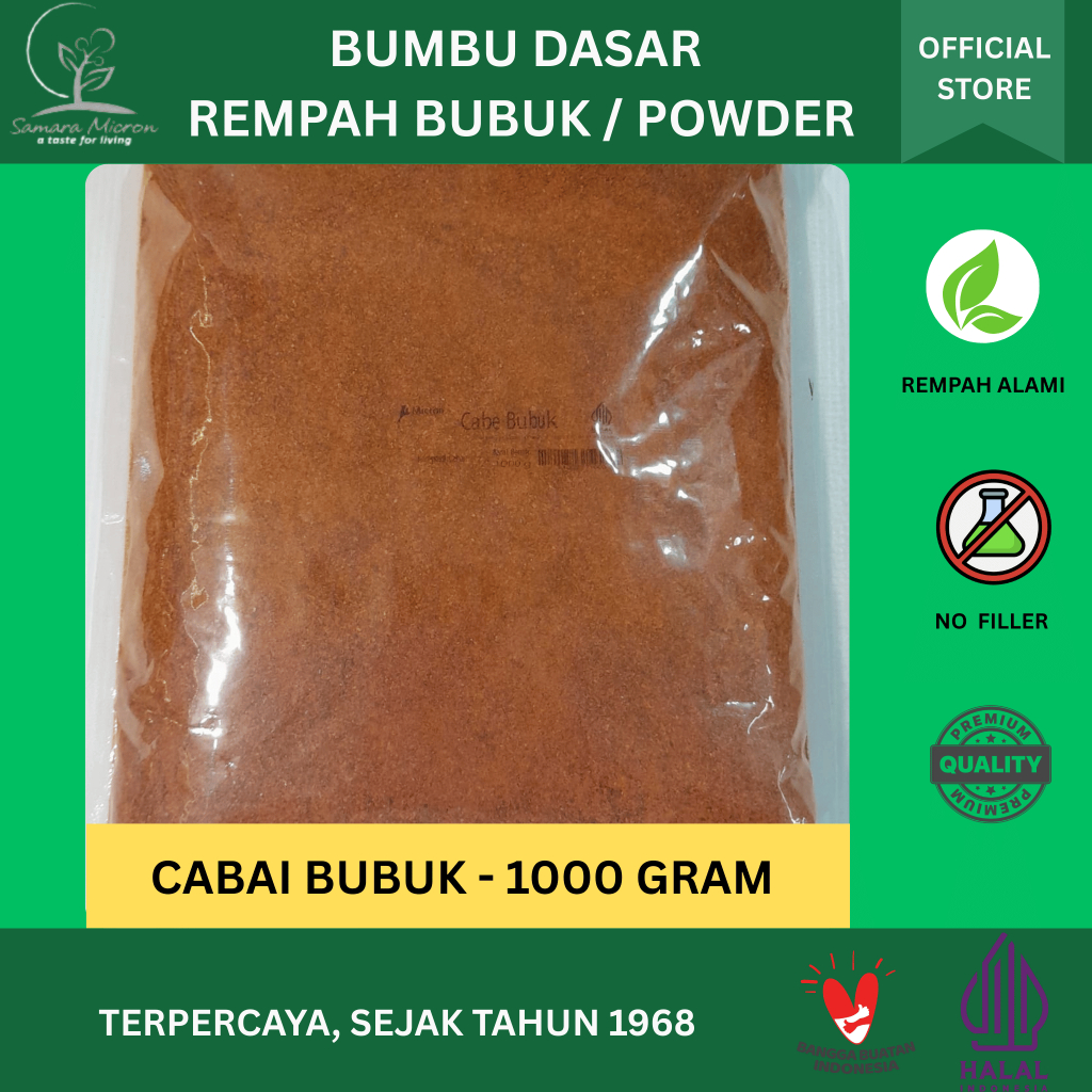 

Samara Micron - Cabai Bubuk Halus - Chili Powder 1000 gr