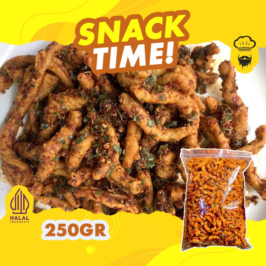 

250 Gr Keripik Usus Bumbu Basah Daun Jeruk Kripsus Kriuk Kiloan Bumbu Cikruh