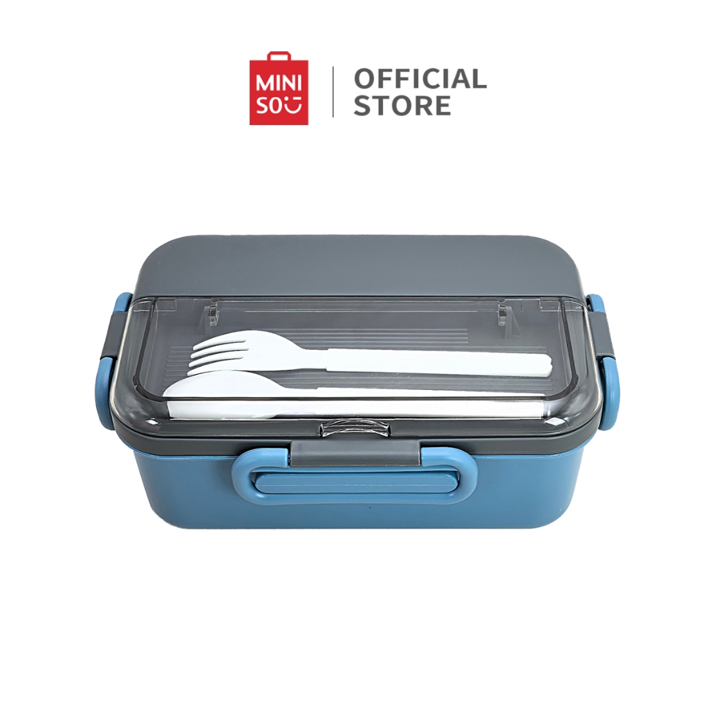 Miniso X Lunch Box Kotak Makan Bento 4 Grid Double Layer 1500mL Tahan Panas Dan Anti Tumpah Degan Ga