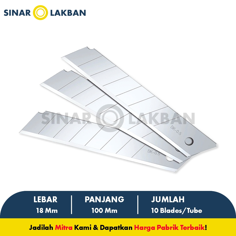 

Isi Pisau Cutter Besar / Refill Cutter Besar H-500 (1 Tube isi 10 Pcs) SINAR LAKBAN