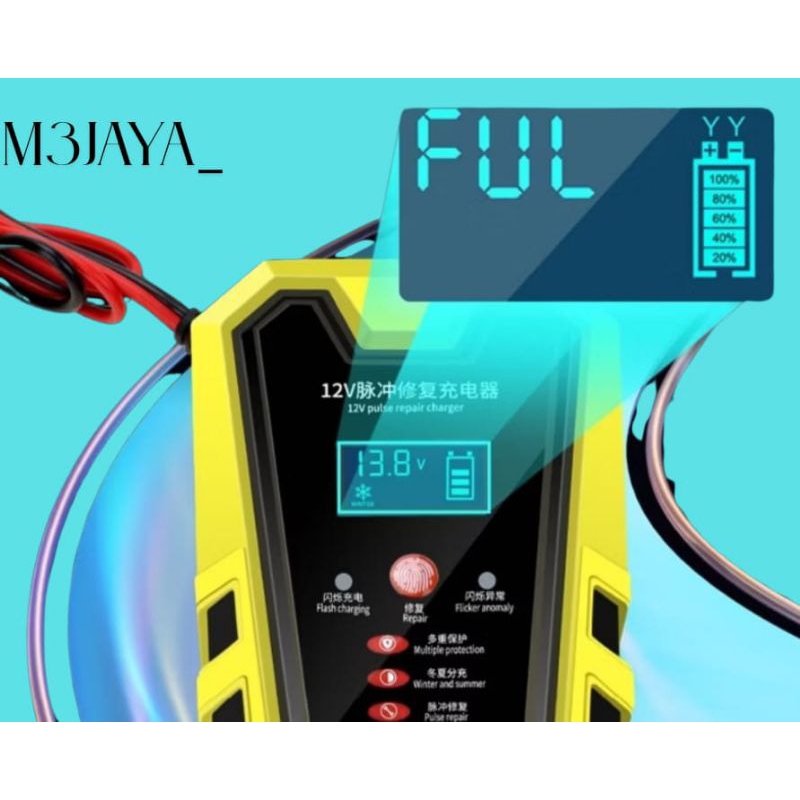 Charger aki 6 A 12 v motor mobil accu aki