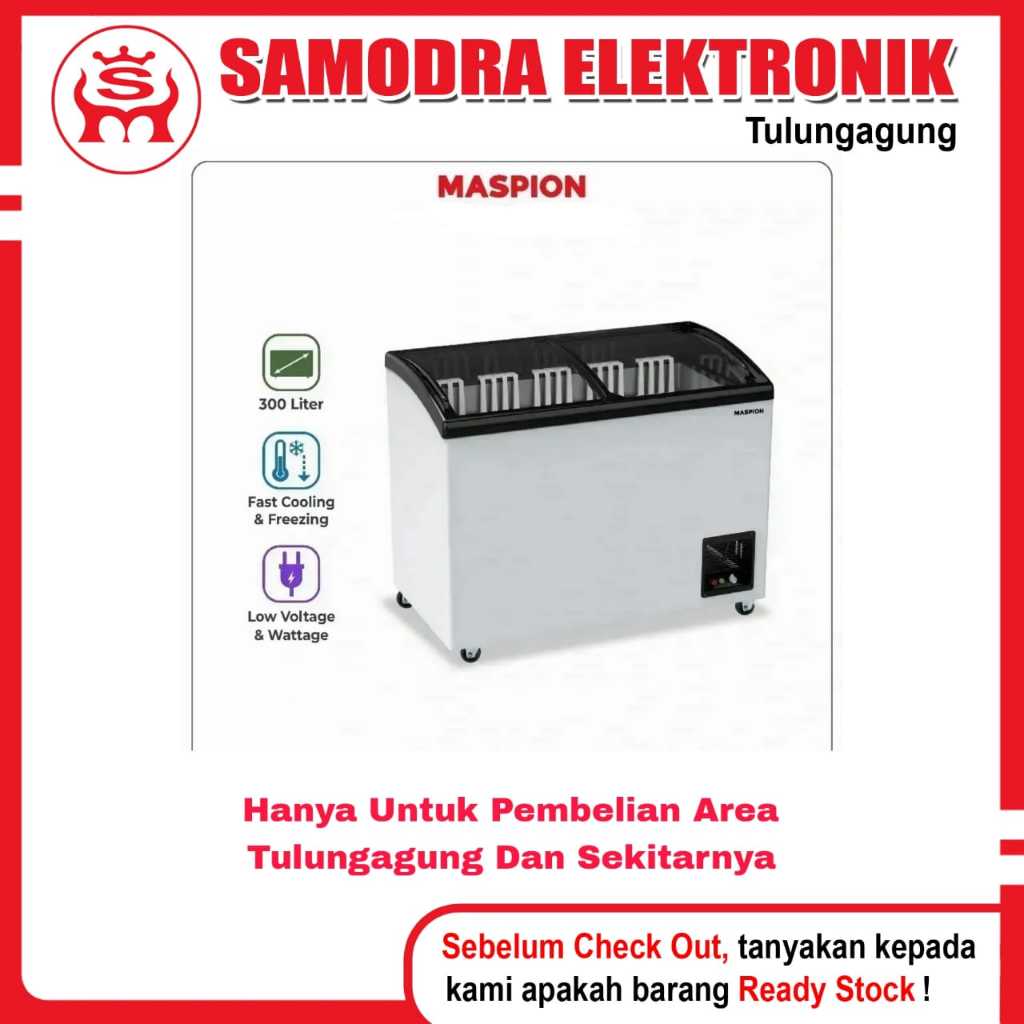 Chest Freezer MASPION UFH-300C-BK-FK | Chest Freezer 300 Liter