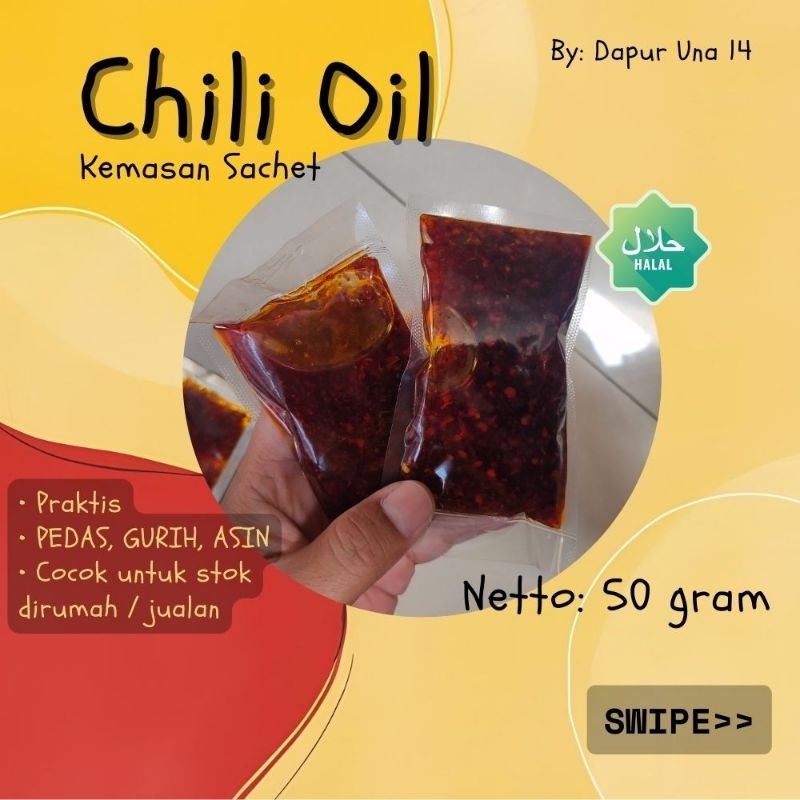 

Chili Oil Sachet / Minyak Cabai / Minyak Cabe Homemade (50 gram) by Dapur Una 14
