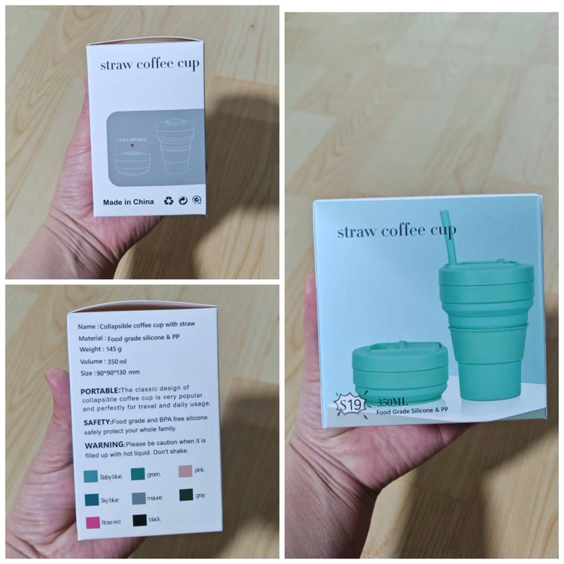 asad Premium Gelas silikon lipat 350ml - Travel Foldable Cup - Premium Silicone Foldable Cup