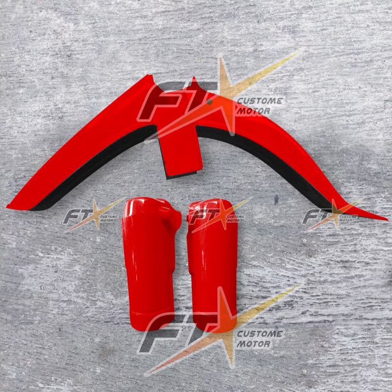 Spakbor Depan Yamaha Force 1 + Cover Shock Warna Merah Verari