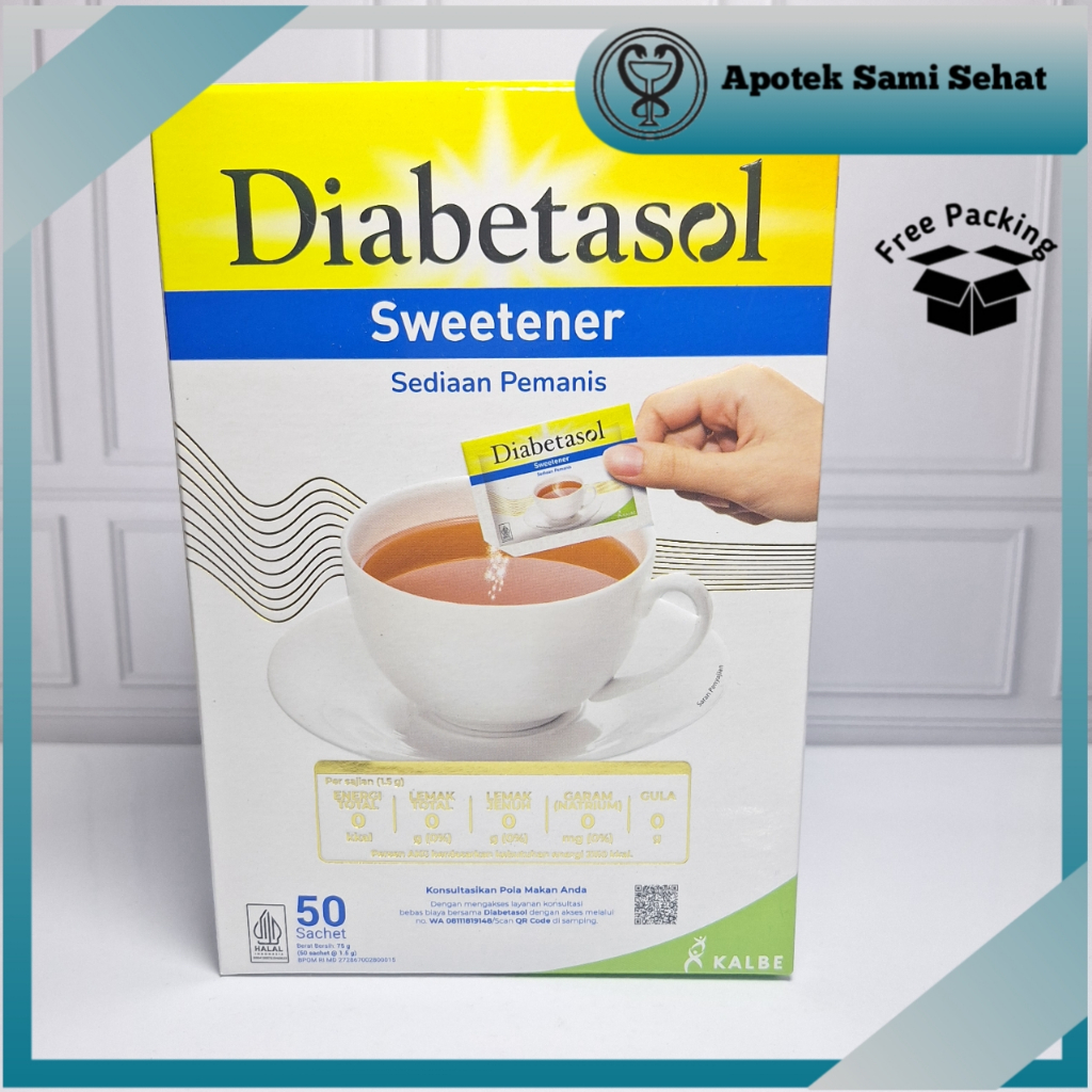 

1 BOX DIABETASOL SWEETENER 50 SACHETS
