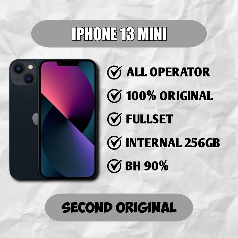 ( SECOND ) IPhone 13 Mini 256GB - Midnight | IBOX | Original Apple