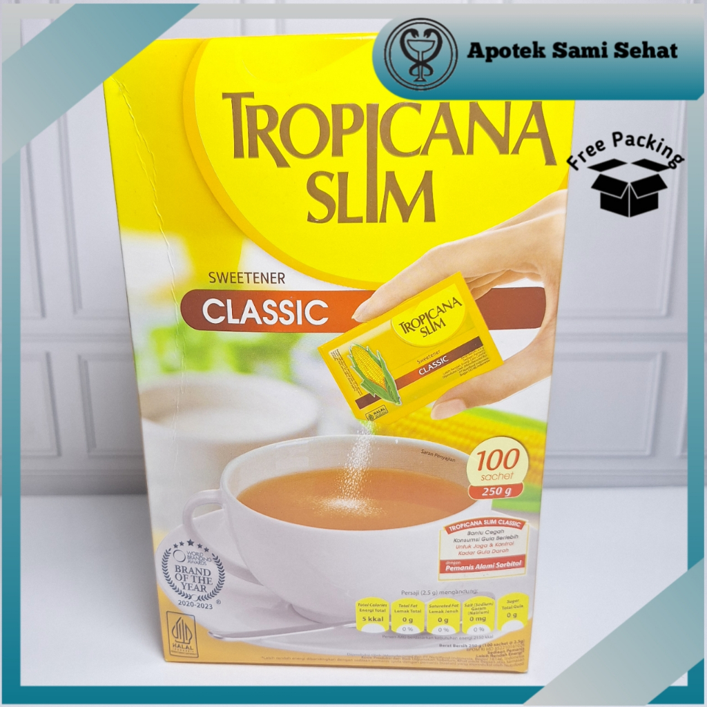 

1 BOX TROPICANA SLIM SWEETENER CLASSIC 100 SACHET