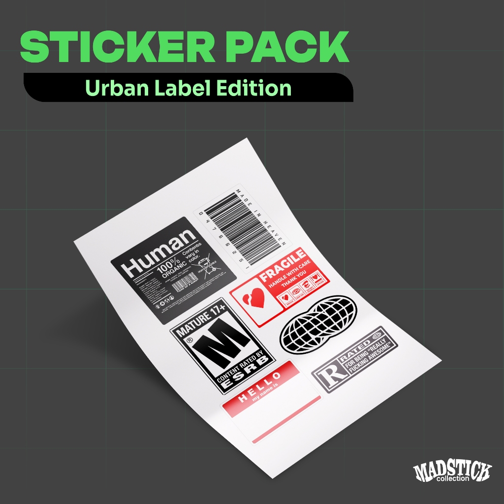 

STICKER PACK URBAN LABEL / STICKER BLACK/ STICKER LABEL / STICKER BNW / STICKER URBAN / STICKER TAG / STICKER AESTHETIC / STIKER HP