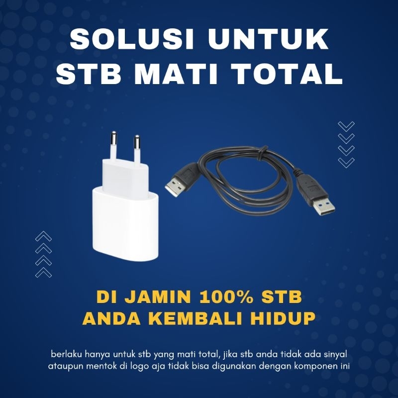 SOLUSI UNTUK STB MATI TOTAL - kabel usb to usb + adaptor 5v 1,5A