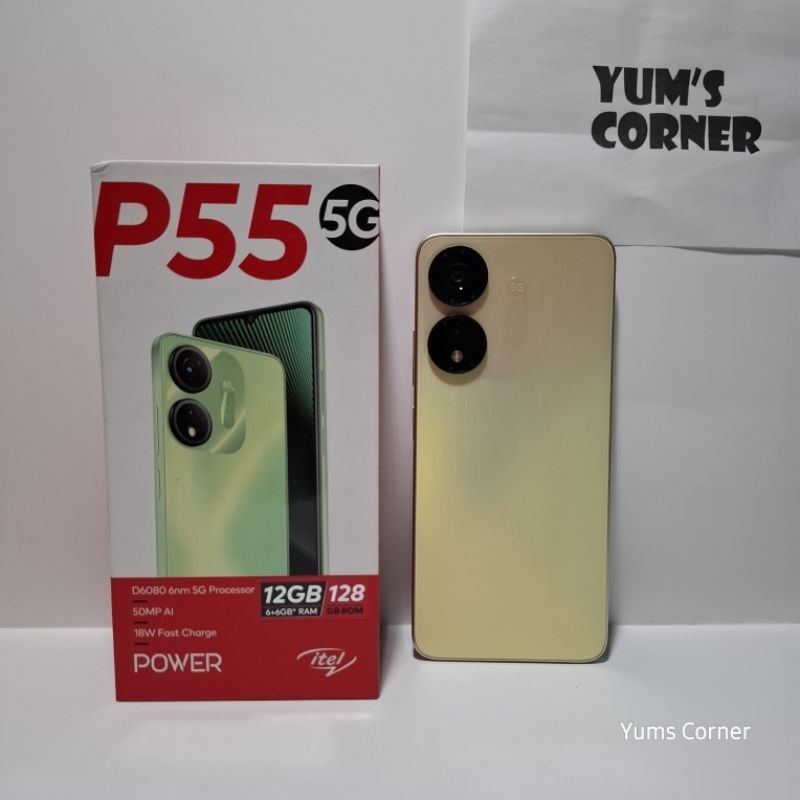 Handphone Itel P55 5G 6/128 Second Fullset