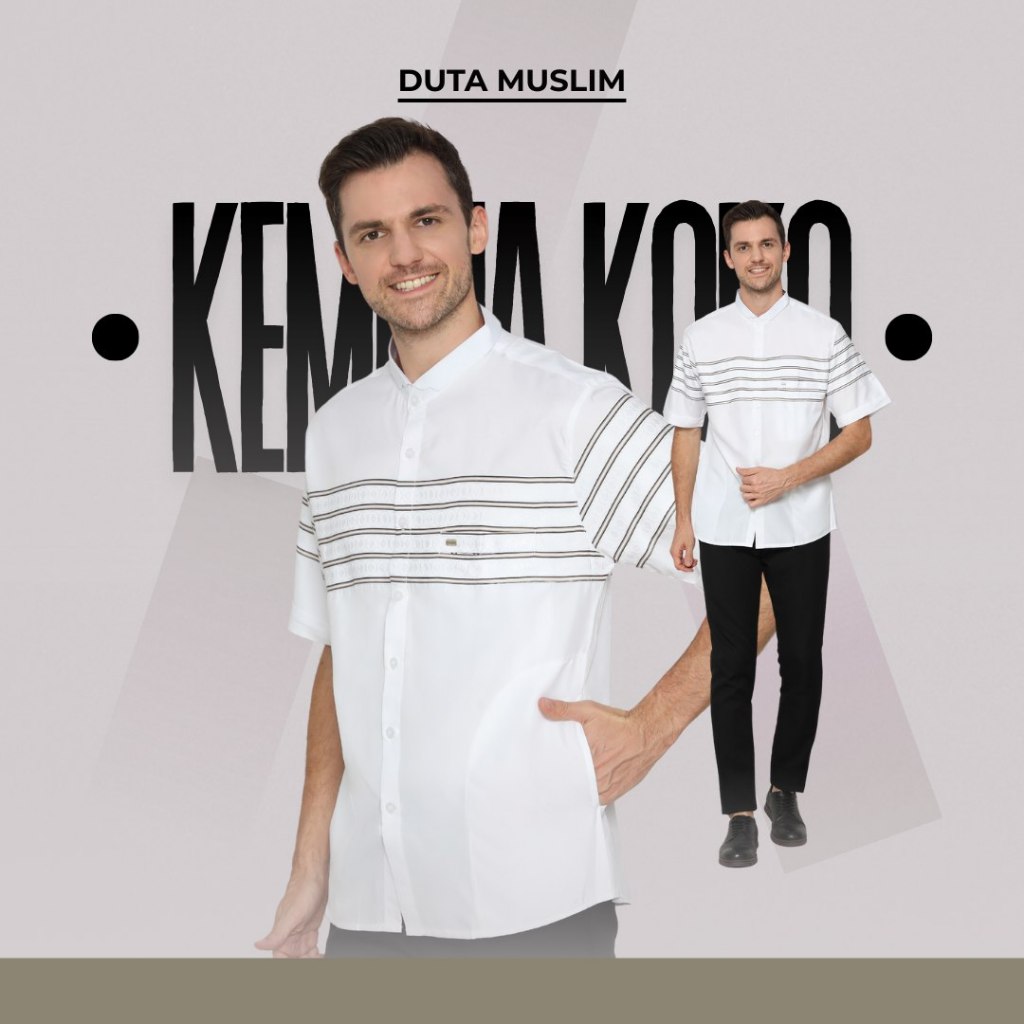 Baju Koko Laki Laki Dewasa Kemeja Koko Kemko Pria Putih Lengan Pendek Manset Premium