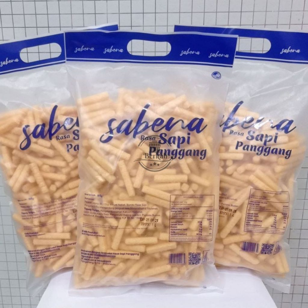 

Sabena Stik Perdus Isi 3 Pack @340g - Rasa Sapi Panggang - BPOM HALAL - Cemilan Viral