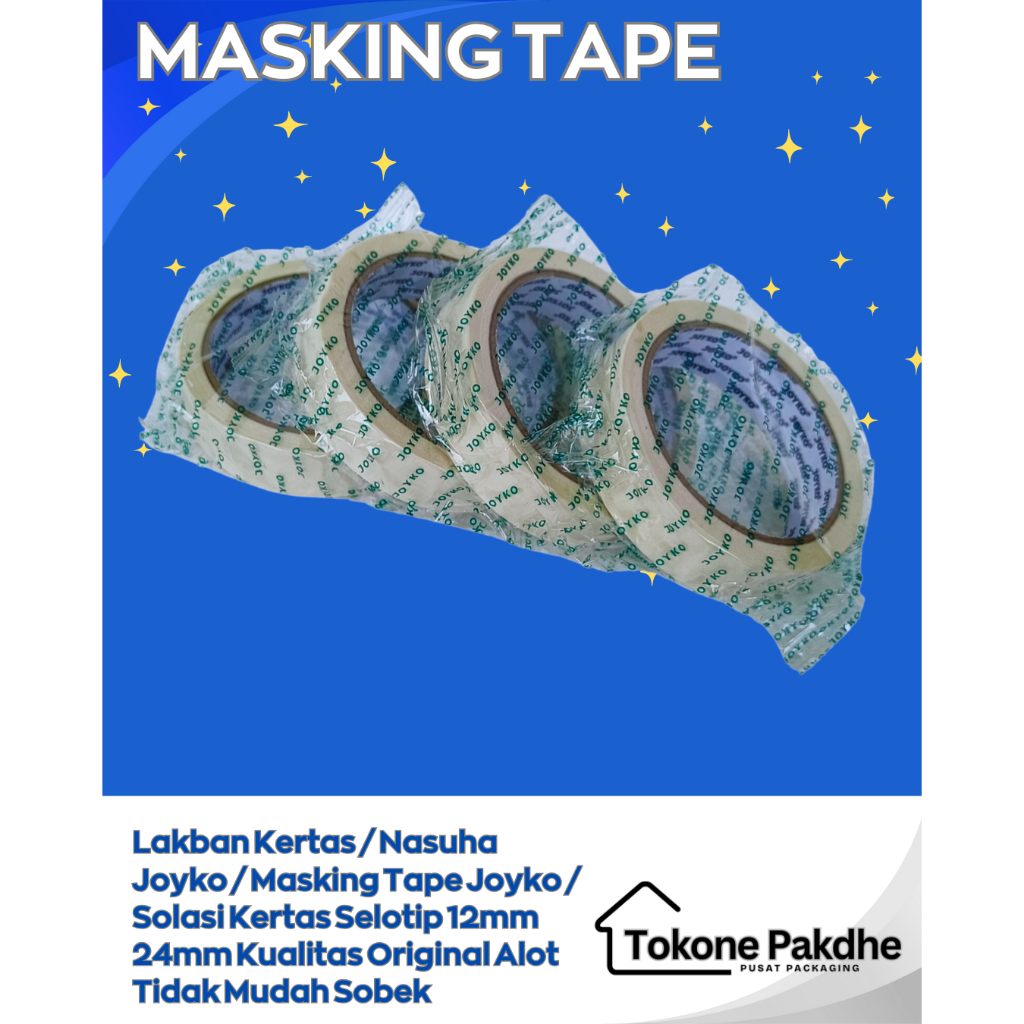 

Lakban Kertas Sevenstar 12mm 24mm Masking Tape Solasi Kertas Selotip