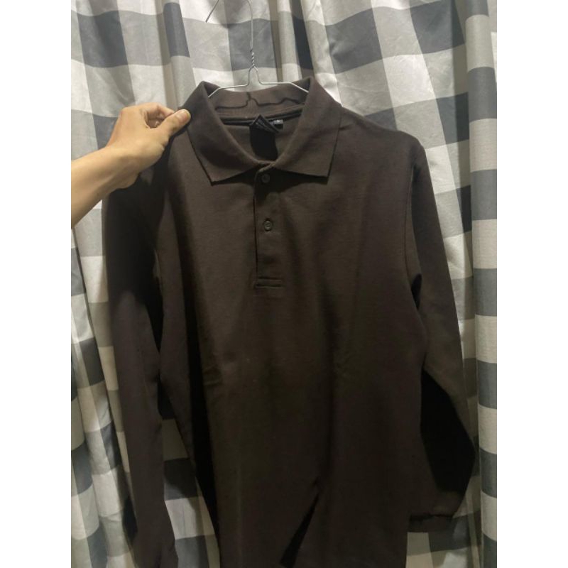 KAOS POLO LENGAN PANJANG COKLAT ORIGINAL BY BLANK