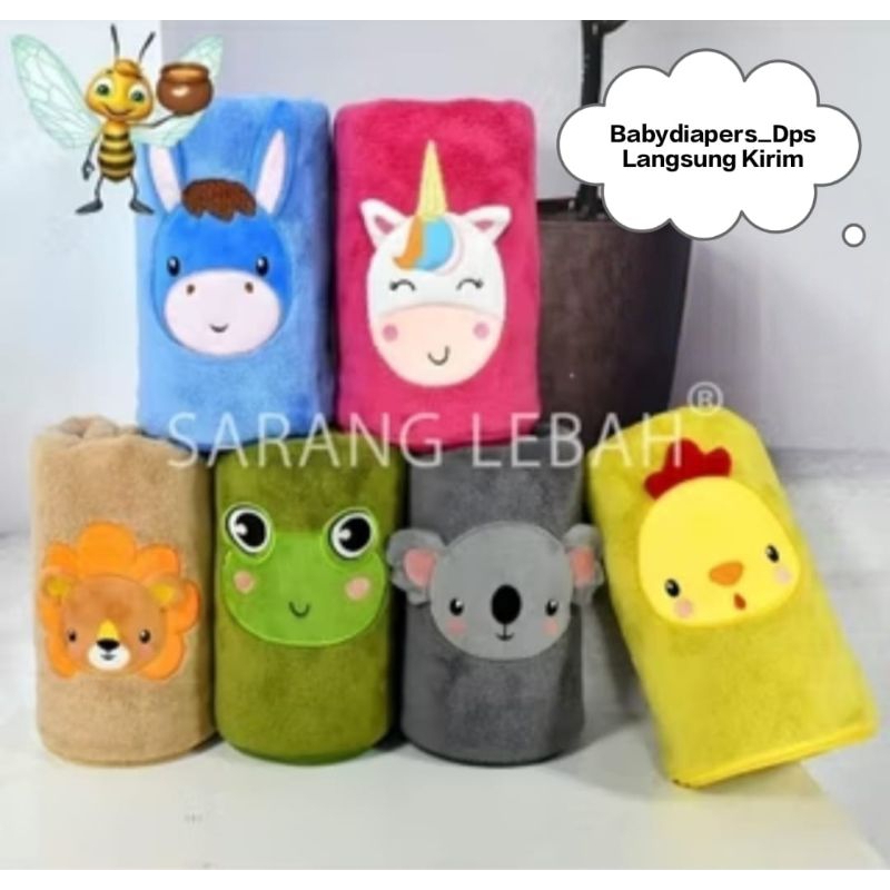 HANDUK BAYI SARANG LEBAH 50x100 MICROFIBER HANDUK MANDI KARAKTER LUCU