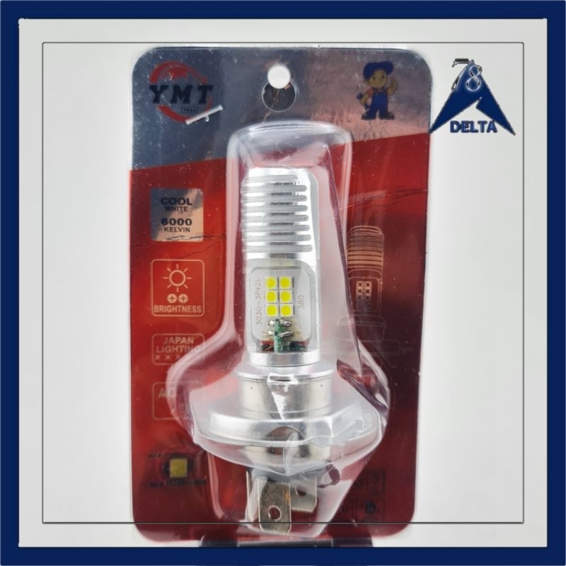 BOHLAM DOP DEPAN LED H4 (YAMAMOTO) - Dop Lampu Depan LED H4 Yamamoto Leser Putih Kuning