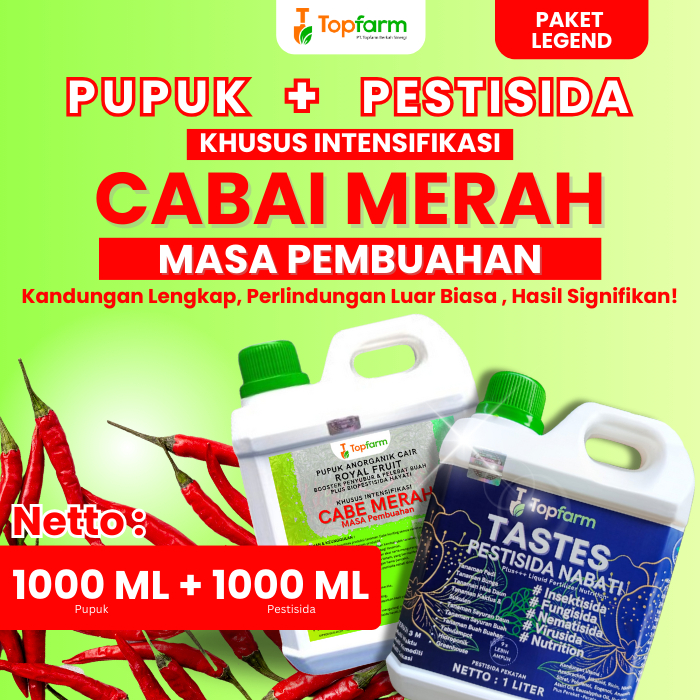 Pupuk Topfarm / Pupuk Cabe Merah Pembuhan Terbaik / Pupuk Pembuahan Cabe Merah / Pupuk Masa Geratif 