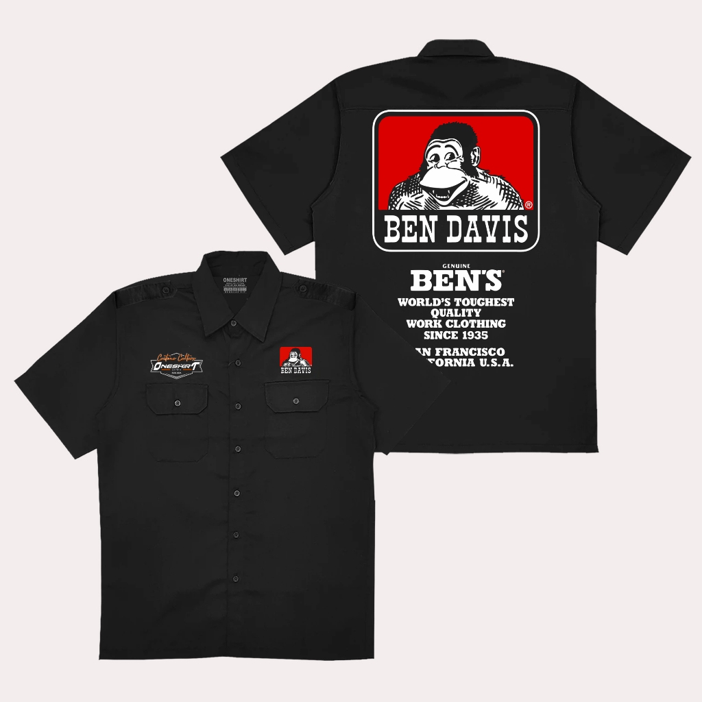 Oneshirt Kemeja Workshirt Ben Davis Mnkey Baju Pdh Hitam