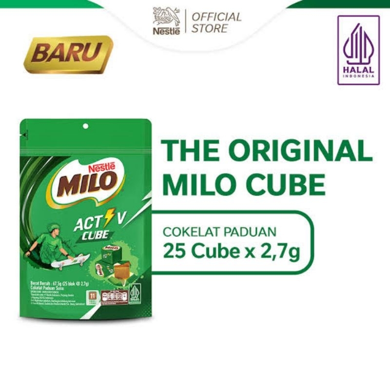 

[Pack] MILO ACTIV CUBE REFILL PACK 67.5GR (25 PCS x 2.7g) | MILO CUBE PACK GROSIR