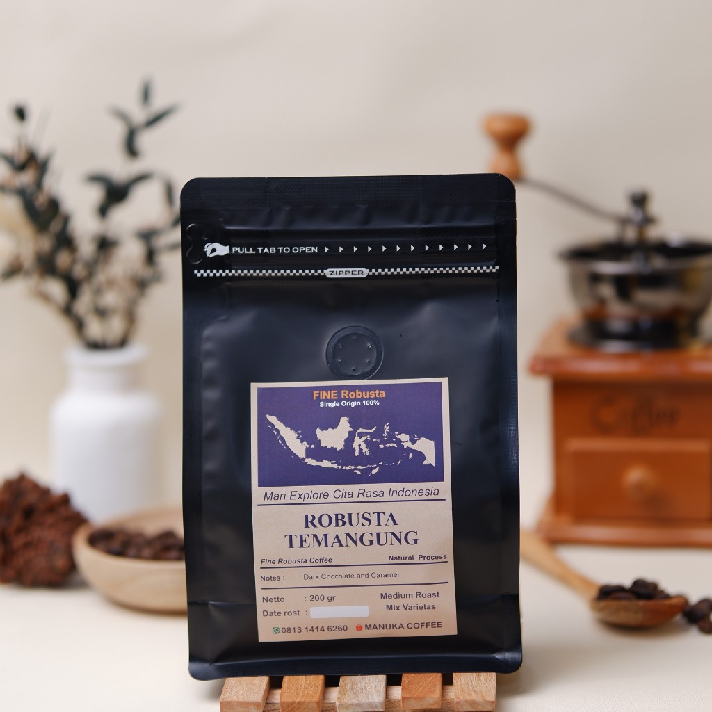 

Kopi Robusta Temanggung 200g - Biji / Bubuk Kopi Manuka Coffee Roasted Beans