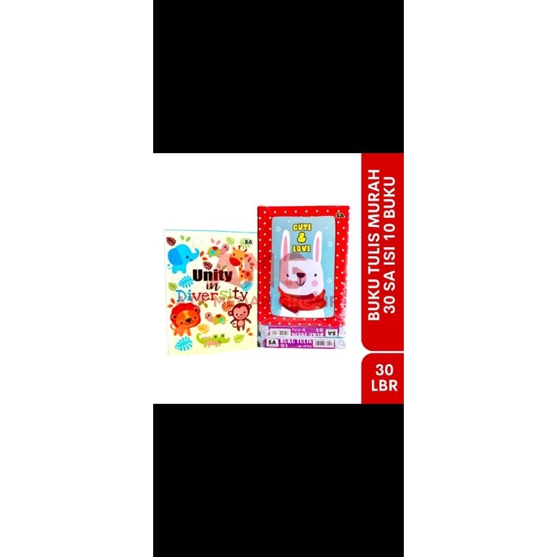 

paket isi 5 buku tulis 50 lembar murah