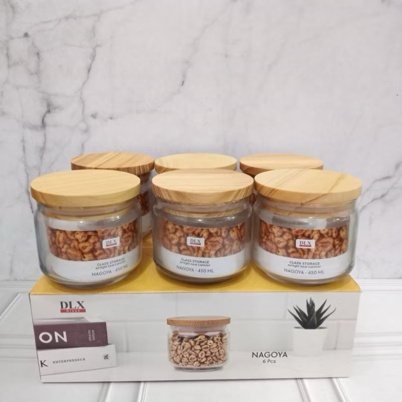 TOPLES NAGOYA TTP KAYU/ TOPLES KUE LEBARAN KACA + TUTUP KAYU/ TOPLES DLX 6 PCS