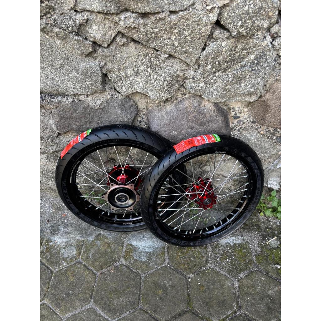 Semi Cacing CRF 160/185 Velg Scarlet Ban Maxxis Baru Ring 17