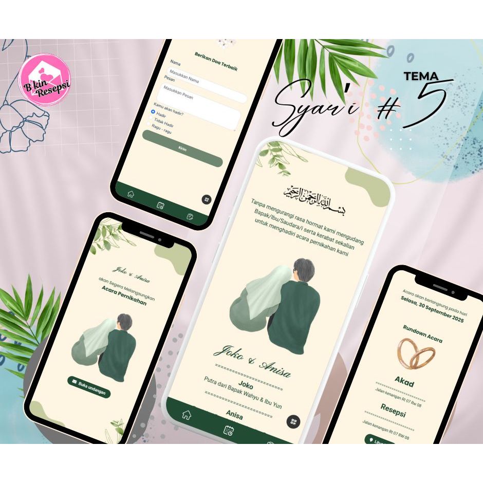 BIKIN RESEPSI - Tema Undangan Pernikahan Syar`i - Undangan Website Digital Termurah