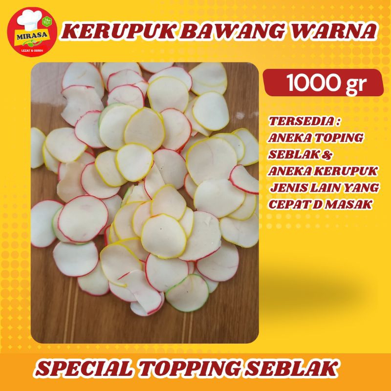 

KERUPUK MENTAH NASI UDUK BAWANG BIBIR WARNA 1 KG
