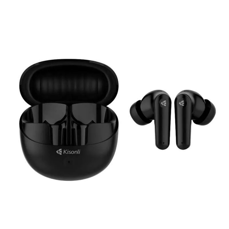 Kisonli F2 TWS Wireless Earbuds Bluetooth Headset In-Ear Hitam Putih