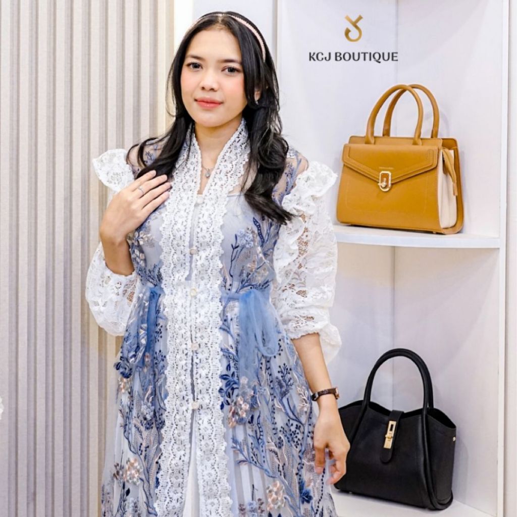 KCJ - ALEESHA Outer Tunik Tile Bordir Kombinasi brukat